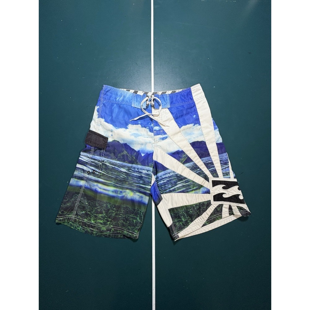Vtg Andy Irons Billabong Board Shorts Men's 34 Rising Sun Swim Trunks Surf Rare